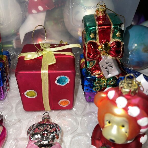 Stunning Vtg Embellished ALL Blown Glass Christmas Ornaments Germany #39 - Picture 5 of 12